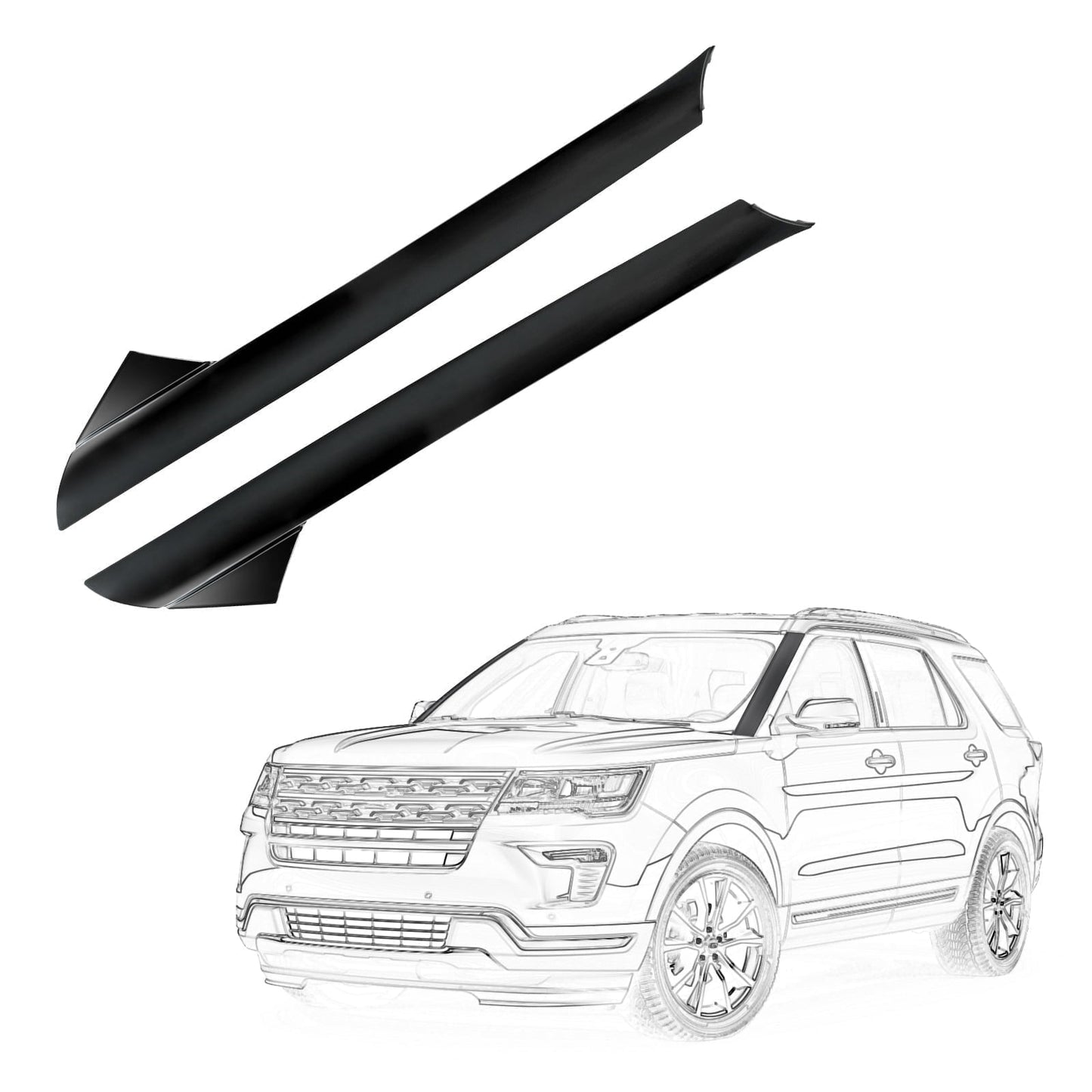 Ford Explorer Windshield Trim Molding BB5Z-7803145-AA - A-Pillar Driver Side (2011-2019)