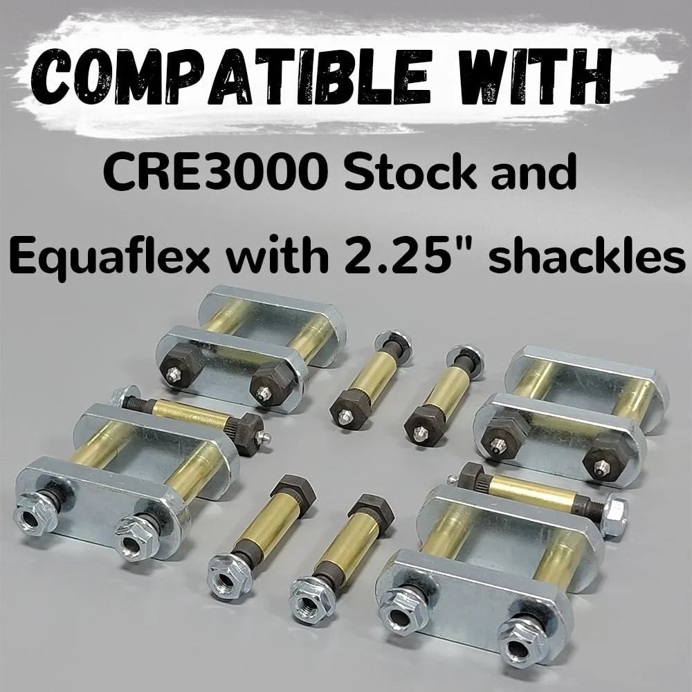 FEXON Heavy Duty Trailer Shackle Kit for CRE3000 Stock Equaflex 2.25" Shackles, 10 Pack