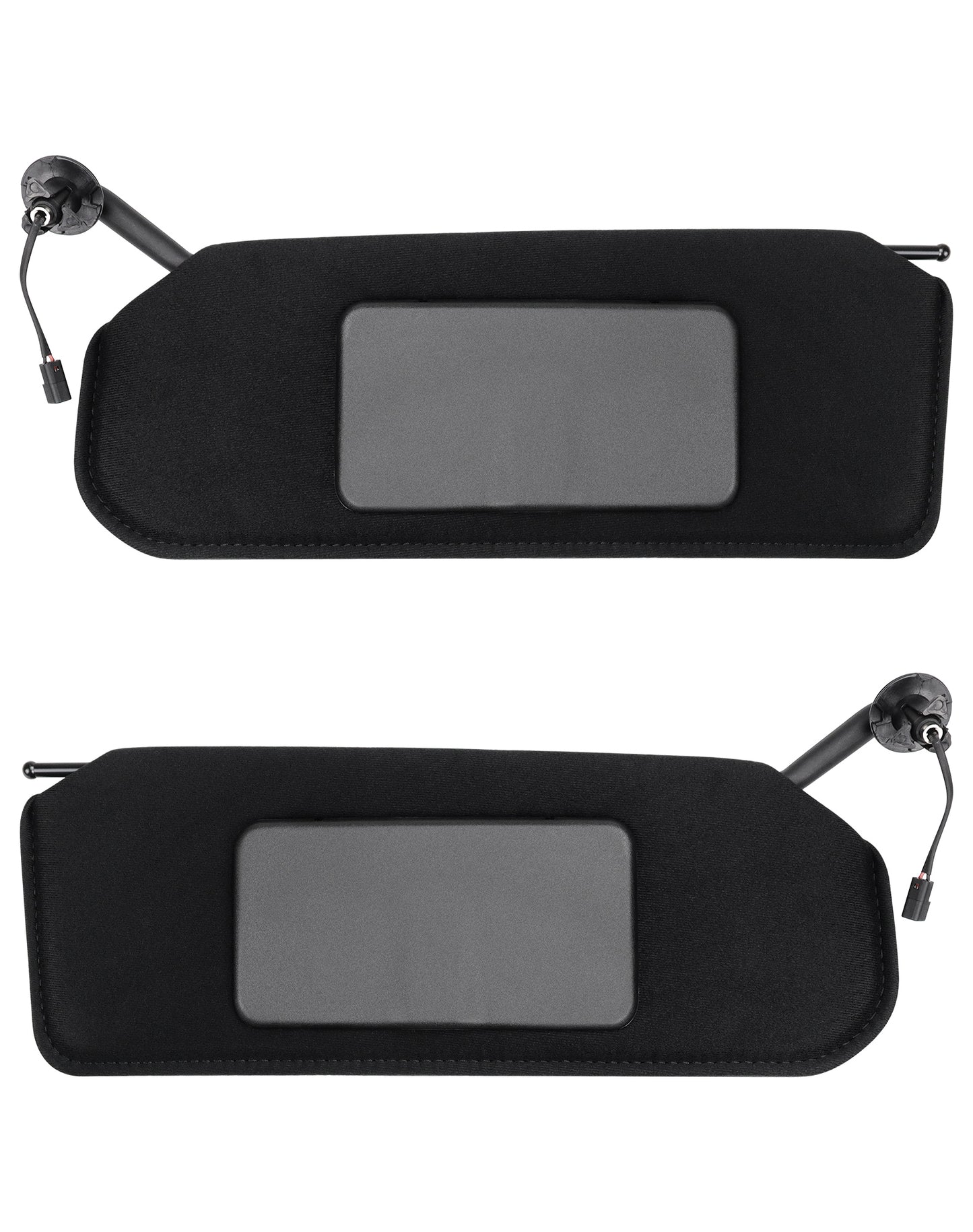 VeloCore Pair Sun Visor Replacement with LED Light & Mirrors Compatible with Chevrolet Corvette C5 1997 1998 1999 2000 2001 2002 2003 2004 Replace# 10442033 10442034, Black