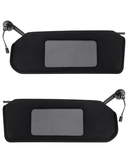 VeloCore Pair Sun Visor Replacement with LED Light & Mirrors Compatible with Chevrolet Corvette C5 1997 1998 1999 2000 2001 2002 2003 2004 Replace# 10442033 10442034, Black
