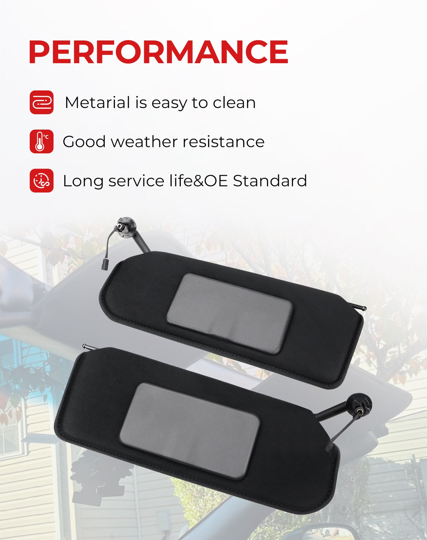 VeloCore Pair Sun Visor Replacement with LED Light & Mirrors Compatible with Chevrolet Corvette C5 1997 1998 1999 2000 2001 2002 2003 2004 Replace# 10442033 10442034, Black