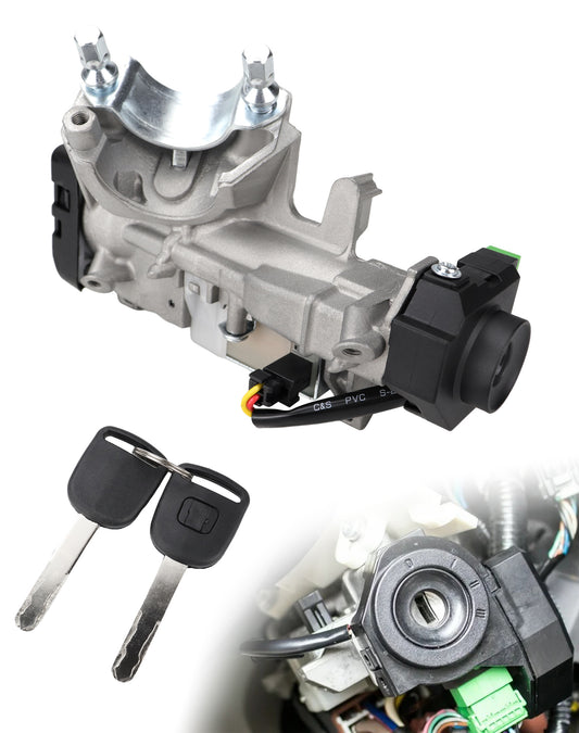 Radvik 35100-SDA-A71 Ignition Switch Lock Cylinder Assembly with 2 Keys (No Chip) - Compatible with Honda Accord 2004-2007 Odyssey 2005-2007 Element 2007