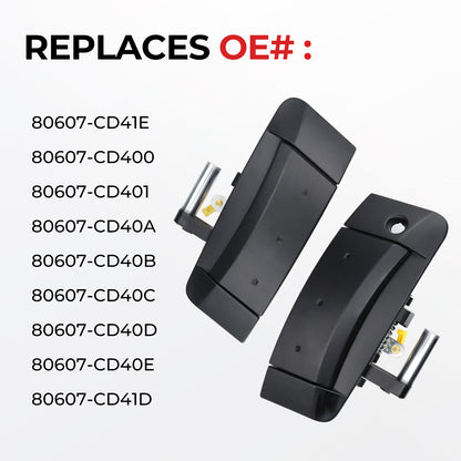 Nissan 350Z Exterior Door Handle Set 80607-CD41E - Left & Right Matte Black (2003-2009)