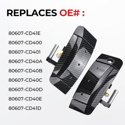 Nissan 350Z Exterior Door Handle Set 80607-CD41E - Left & Right Carbon Fiber (2003-2009)