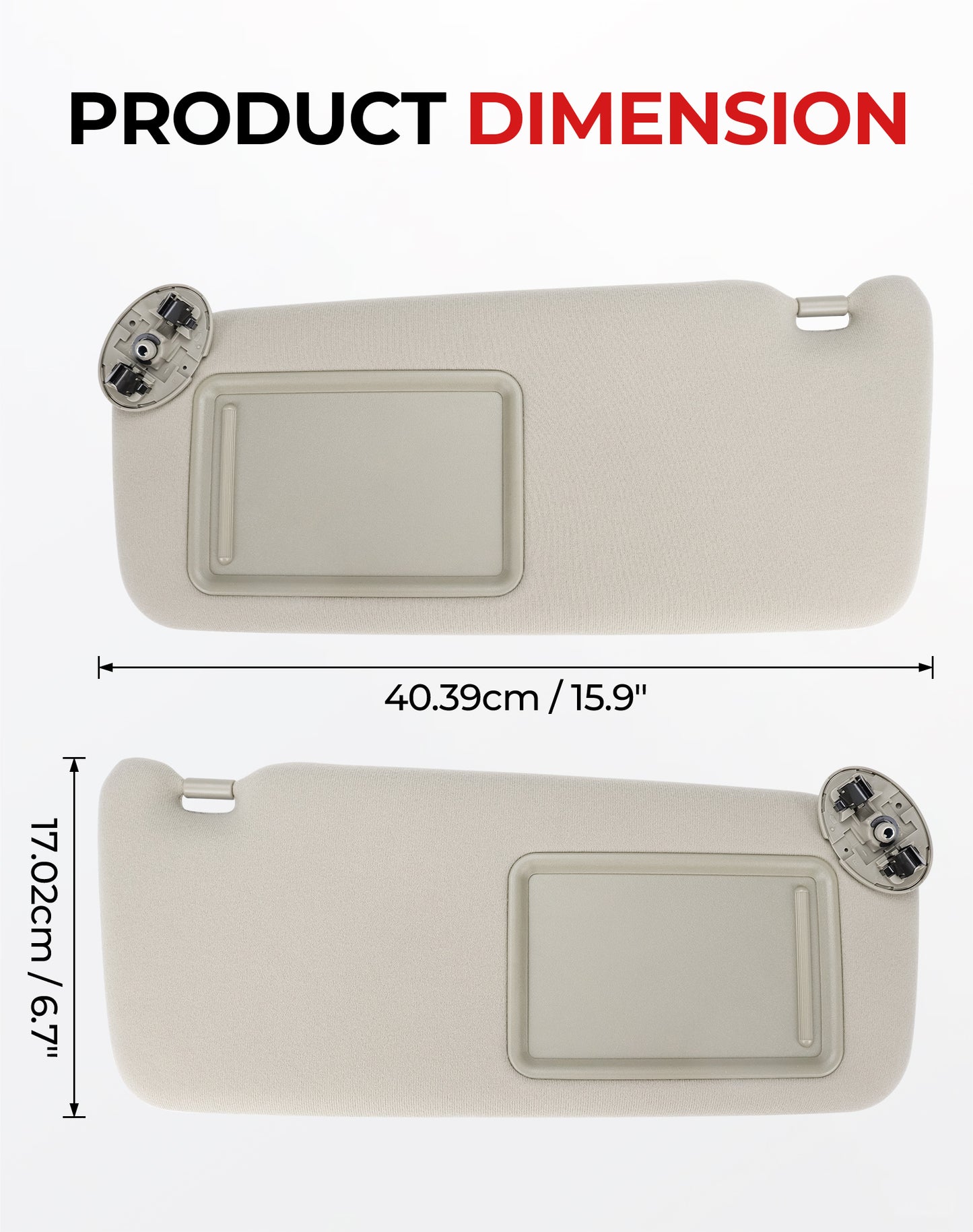 Toyota Camry Driver Sun Visor 7432006780E0 - Left Side Beige (2007-2011)