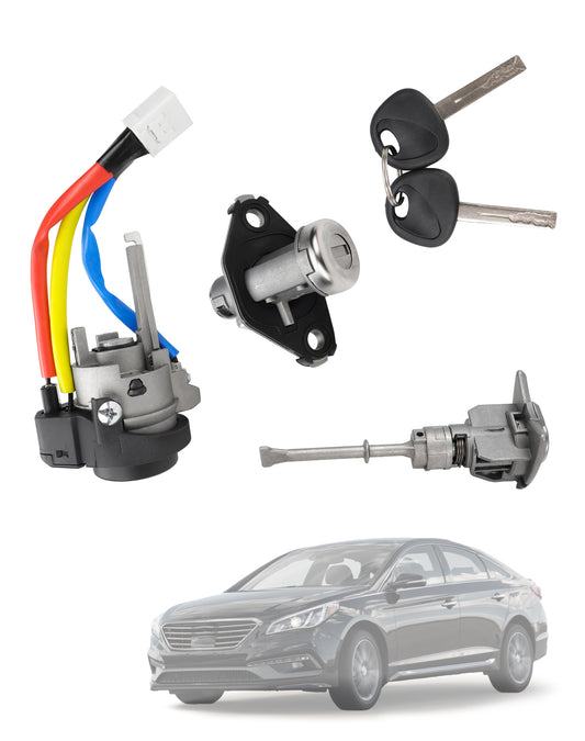 Hyundai Sonata Ignition Lock Cylinder Set 81970-3SA00 - with Door & Trunk Lock  2 Keys (2009-2015)