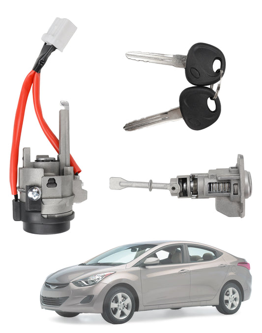 Hyundai Elantra Ignition Lock Cylinder & Door Lock Set 81970-3XA00 - with 2 Keys (2011-2016)