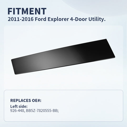 FEXON Outer Windshield Trim Molding Front Left Driver Side B Pillar Trim 926-448 Door Applique Replacement for Ford Explorer 2011-2016,BB5Z7820555BB , Black