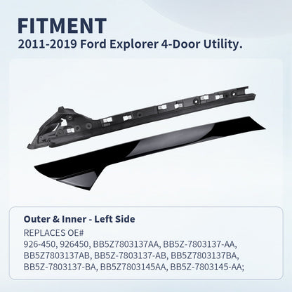 Ford Explorer Windshield Trim Molding Set (2011-2019) - OEM Quality A-Pillar Replacement | FEXON