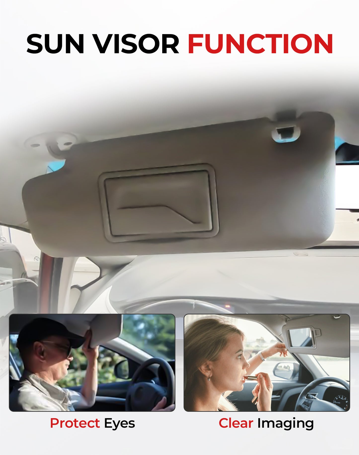 VeloCore Pair of Left and Right Sun Visor Compatible with Chevy Sonic 2012-2020, Chevy Spark 2013-2016, Replace# P95327509, P95327507