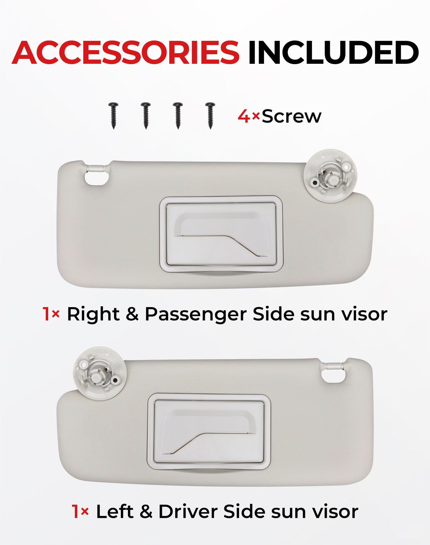 VeloCore Pair of Left and Right Sun Visor Compatible with Chevy Sonic 2012-2020, Chevy Spark 2013-2016, Replace# P95327509, P95327507