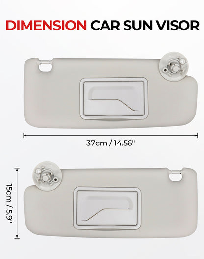 VeloCore Pair of Left and Right Sun Visor Compatible with Chevy Sonic 2012-2020, Chevy Spark 2013-2016, Replace# P95327509, P95327507