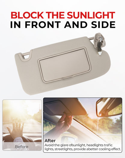 Nissan Altima Passenger Sun Visor 964003TA2A - Right Side Grey (2013-2018)