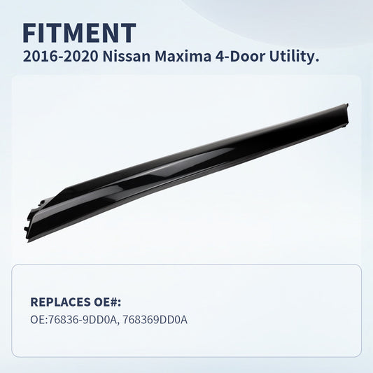 FEXON Outer Windshield Trim Molding Right Rear Side Pillar Replacement for Maxima 2016-2021, Black, 78872-9DJ1A