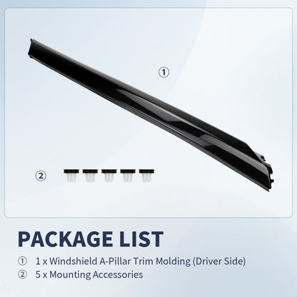 FEXON Windshield Molding Trim 788739DJ1A - Rear Left C-Pillar for Nissan Maxima 2016-2021 | OEM Quality Black Trim