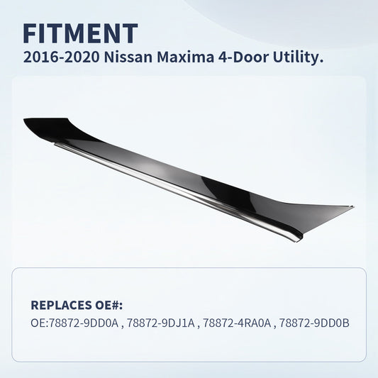 Fexon Outer Windshield Trim Molding Panel Rear Pillar for 2016-2021 Maxima, Rear Right Replacement, Black,78872-9DJ1A 78872-4RA0A, 1 Count