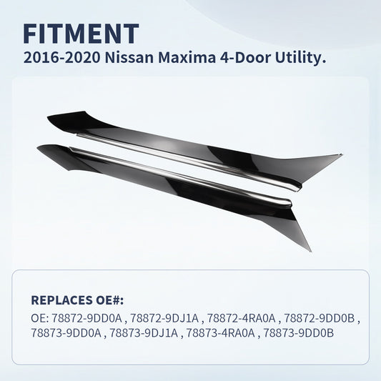 VeloCore Windshield Trim Molding Set Nissan Maxima 2016-2021 Rear C-Pillar Left Right