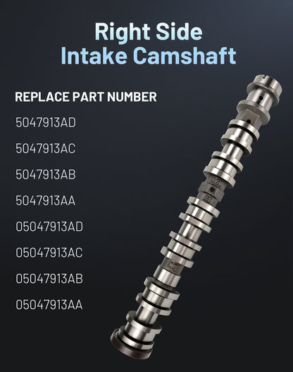 Radvik Intake Camshaft 5047913AD Right Side Compatible with Jeep Grand Cherokee Dodge Durango Chrysler Ram 2016-2024 3.6L V6 Engine, 5047913AB, 5047913AA, 05047913AC