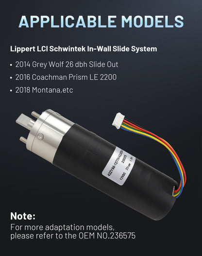 RV Slide Out Motor 236575 - Lippert Schwintek System 12V IG-42 300:1