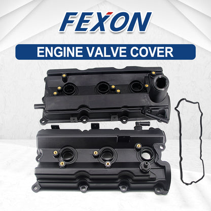 FEXON Engine Valve Cover Set Compatible with Nissan 350Z, Infiniti FX35, G35, M35,13264-AM600, 132708J102, 13264-AM610, 3-Pack