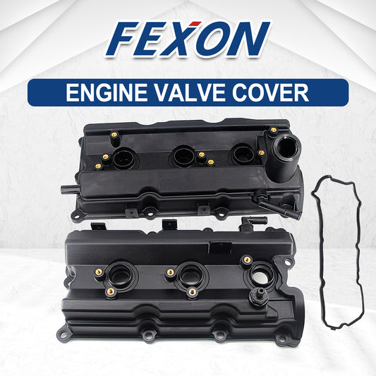 FEXON Engine Valve Cover Set Compatible with Nissan 350Z, Infiniti FX35, G35, M35,13264-AM600, 132708J102, 13264-AM610, 3-Pack