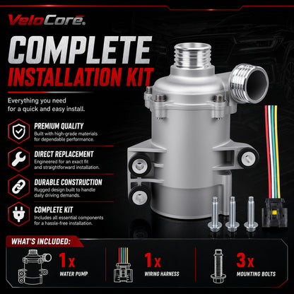 VeloCore 4 Pins Electric Water Pump 11517597715 with Wire and Bolts