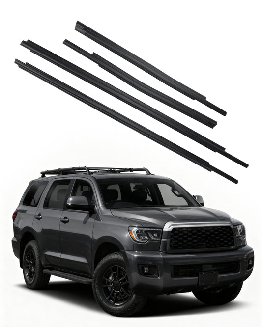 Toyota Sequoia & Tundra Window Molding Trim Set - 4PC Weather Seal Kit (2007-2020)