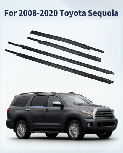Toyota Sequoia & Tundra Window Molding Trim Set - 4PC Weather Seal Kit (2007-2020)