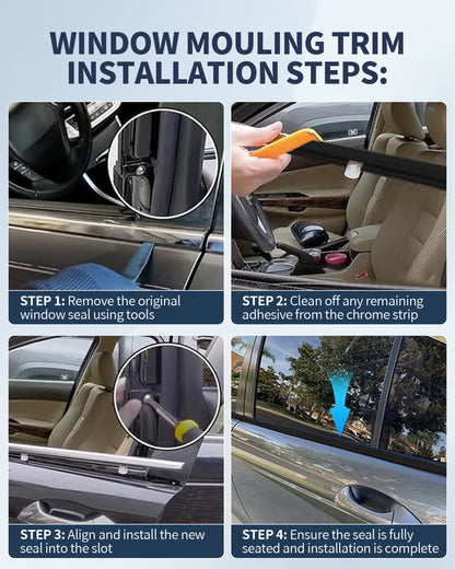 Toyota Sequoia & Tundra Window Molding Trim Set - 4PC Weather Seal Kit (2007-2020)