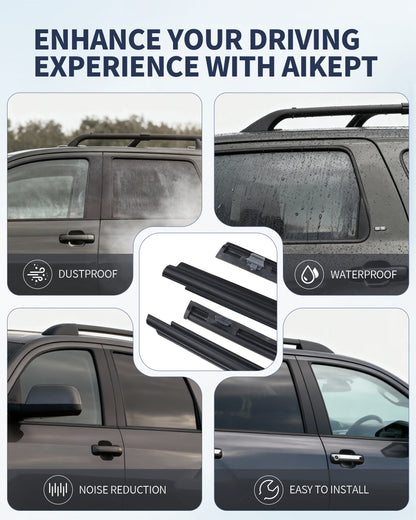 Toyota Sequoia & Tundra Window Molding Trim Set - 4PC Weather Seal Kit (2007-2020)