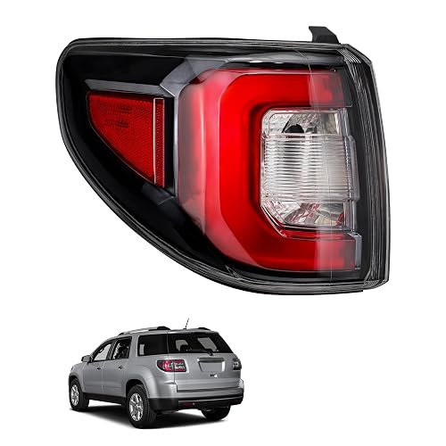 VeloCore LED Tail Light Assembly, Compatible with GMC Acadia 2013-2016, 2017 Limited, Driver Side, Red/Clear