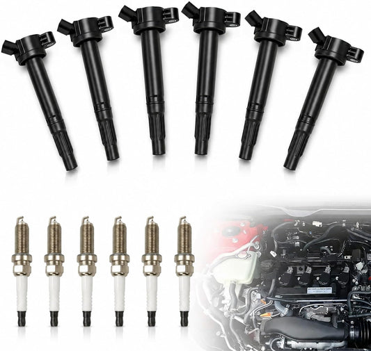 VeloCore Ignition Coil & Plug Kit 90919-A2005 Fit for Toyota 4Runner 4.0L | compatible with Toyota 4Runner 2013-2024 4.0L V6, 6 UF487 coils and 6 single-platinum 5018 spark plugs