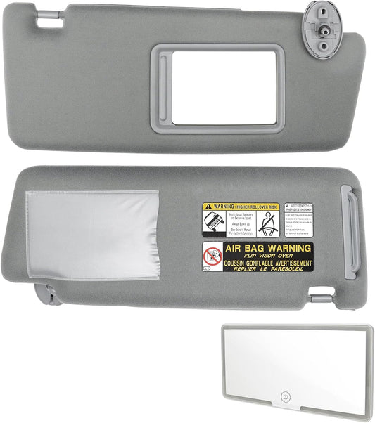 VeloCore Gray Sun Visor Pair Compatible with Toyota Tacoma 2005-2015