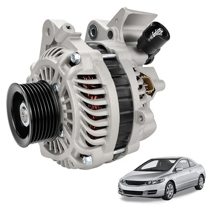 VeloCore Alternator Compatible with Honda Civic L4 1.8L 2006 2007 2008 2009 2010 2011, Replace 31100RNAA01 400-48050 3611176 40048050 A80249 AHGA67 31100RNAA012M2 90273306 11176N 31100-RNA-A01