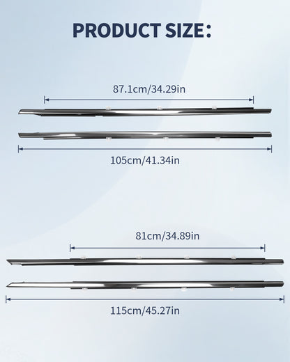 Chrome Window Molding Trim Set for Honda Accord 2008-2012 (4PCS) - OEM Quality Weatherstrip Seal