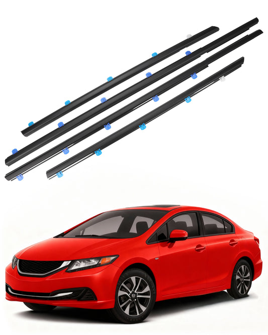 Honda Civic Window Weather Stripping Kit 2012-2015 4-Door Sedan | OEM Replacement 72450-TR0-A01