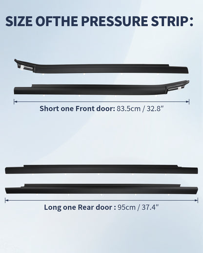 AIKEPT 4PCS Window Molding Trim Weatherstrip Seal Belt, Compatible with 2000-2006 Tundra &amp; 2001-2007 Sequoia, Replaces 75710-0C010, 75720-0C010, 75730-0C010, 75740-0C010