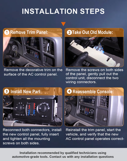 Flecto Climate Control Module Compatible with 2003 2007 GM Vehicles Replacement AC Control Panel Replaces OEM Part 599-210XD Easy Installation and Durable Build