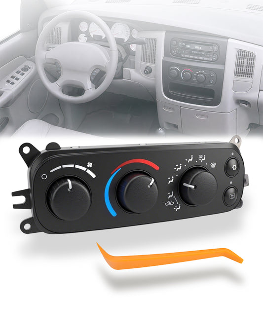 Flecto Climate Control Module A/C Heater Control Panel Compatible with 2001-2004 Dodge Dakota & 2002-2005 Ram 1500 2500 3500 - Replaces 599-212, 55055905AA, 55055905AE, 55056246AD