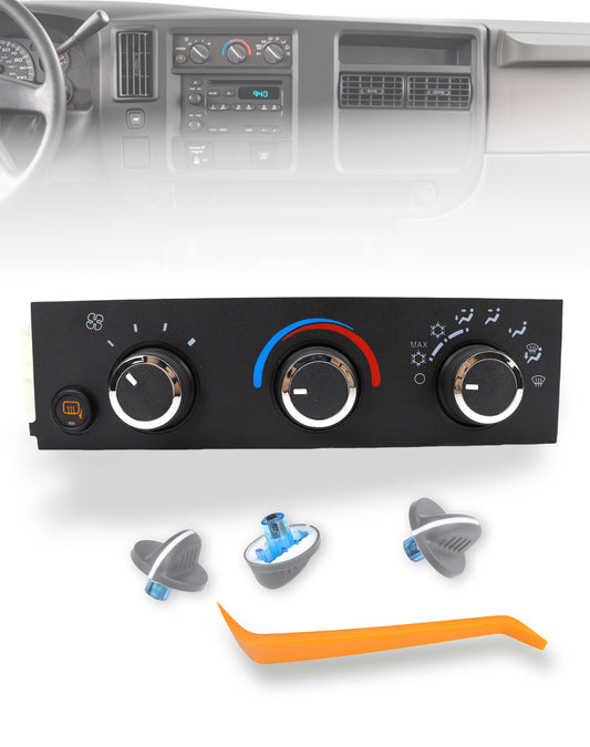 Flecto Manual Climate Control Module AC Heater Panel Compatible with Chevrolet Express & GMC Savana Van 2001-2021 Replaces OEM 15773679, 84793088, 599-294