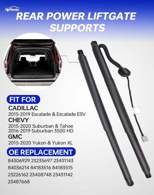 Flecto Liftgate Struts, Electric Rear Hatch Lift, Compatible with Cadillac 2015-2019 Escalade, Chevrolet 2015-2020 Suburban & Tahoe, GMC 2015-2020 Yukon & Yukon XL, Replace# 84306929 84036214, 2 Set