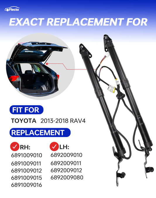 Flecto Left & Right Liftgate Struts, Electric Rear Hatch Lift, Trunk Tailgate Power Shock Support, Compatible with 2013-2018 Toyota RAV4 2.5L, Replace# 6892009010 6891009010, 2 Set