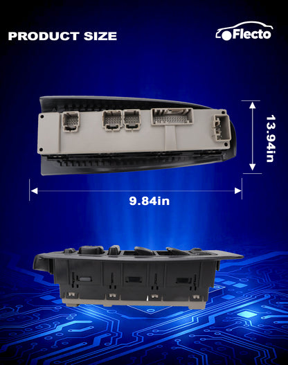 Flecto Master Power Window Switch Driver Side 15883323 with Door Lock & Bezel Compatible with 2003-2007 Chevy Silverado GMC Sierra Yukon Cadillac Escalade Replace DWS-220 901-075