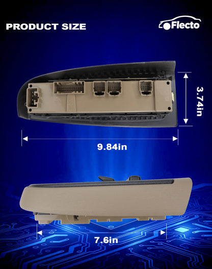 Flecto Power Window Switch Front Passenger Side 19115820 with Door Lock & Tan Bezel Compatible with 03-07 Chevy Avalanche Silverado Suburban Tahoe GMC Yukon Sierra Cadillac Escalade, Replace 920-020