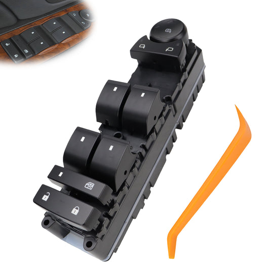 Flecto Master Power Window Switch Driver Side 20835552 with Door Lock Compatible with 07-14 Chevy Silverado Suburban Tahoe GMC Yukon Sierra 2009-2014 Escalade, 25783950 25976221