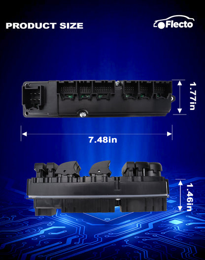 Flecto Master Power Window Switch Driver Side 20835553 with Door Lock Compatible with 2011-2013 Chevy Silverado, Replace# 20835553AD