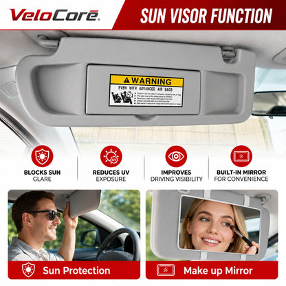 VeloCore Sun Visor Pair 83280-SNA-A01ZA Left Driver Right Passenger Gray