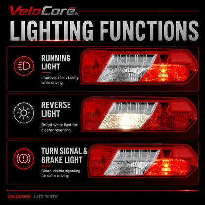 VeloCore Left Tail Light CK4Z13405G Fit for Ford Transit 150 250 350 350HD | compatible with Ford Transit 2015-2025 single rear wheel vans, left driver side, bulbs and harness, FO2800242C