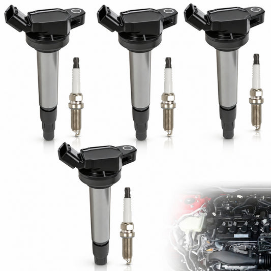 VeloCore UF596 Ignition Coil & Spark Plug Kit, 4 Coils + 4 Plugs, for Select Toyota, Lexus & Scion Models