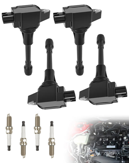 Nissan Ignition Coils & Spark Plugs UF549 - 1.6L-2.5L L4 Set of 4 (2007-2019)